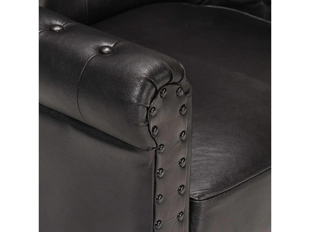 Fauteuil Noir Cuir de chèvre véritable