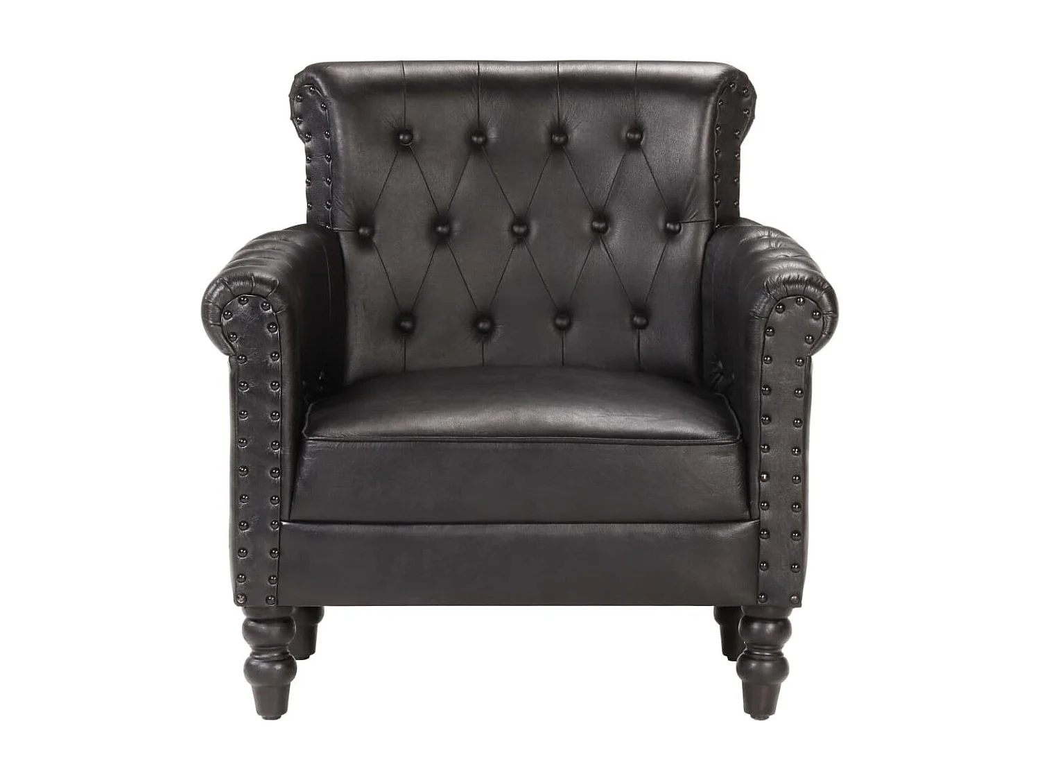 Fauteuil Noir Cuir de chèvre véritable