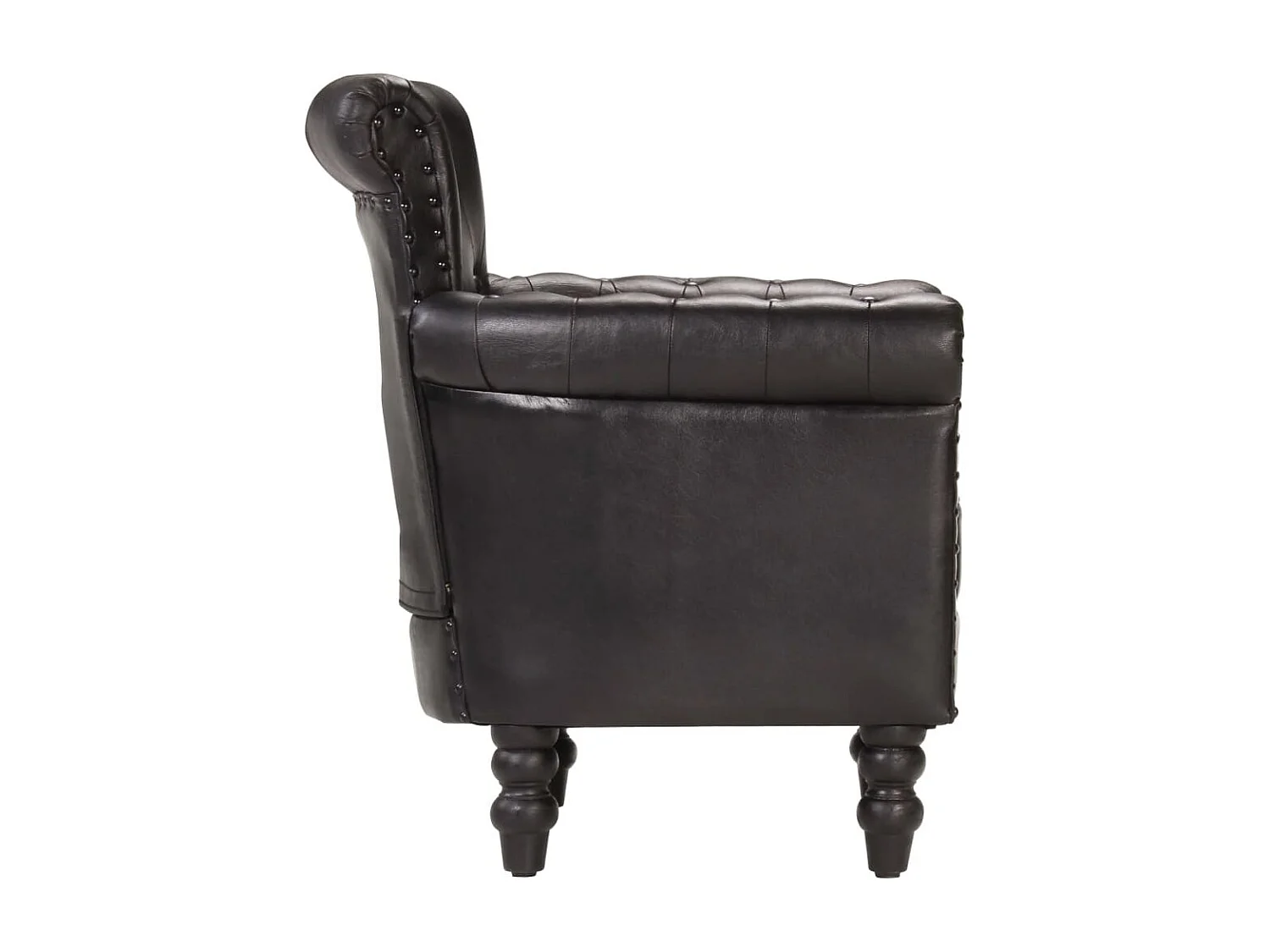 Fauteuil Noir Cuir de chèvre véritable