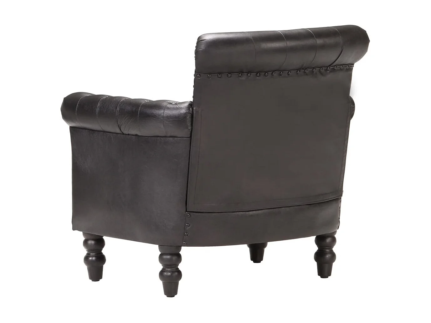 Fauteuil Noir Cuir de chèvre véritable