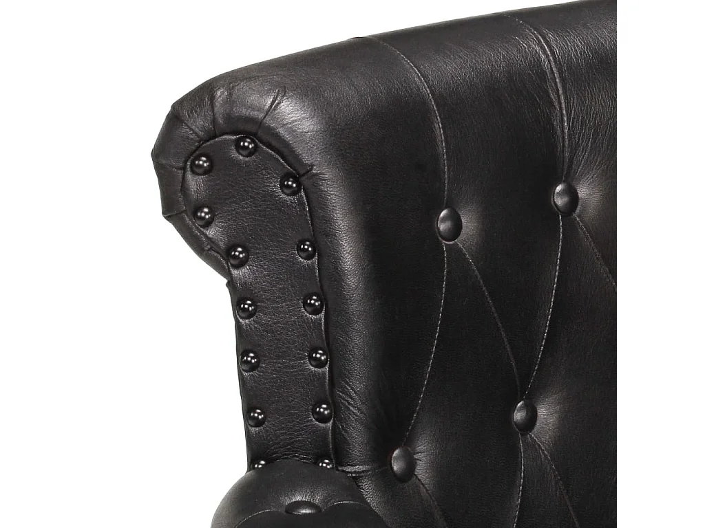 Fauteuil Noir Cuir de chèvre véritable