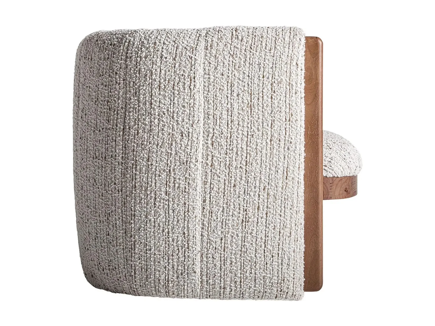 Sillón club LINEA de tejido bouclé – Confort envolvente-Marrón