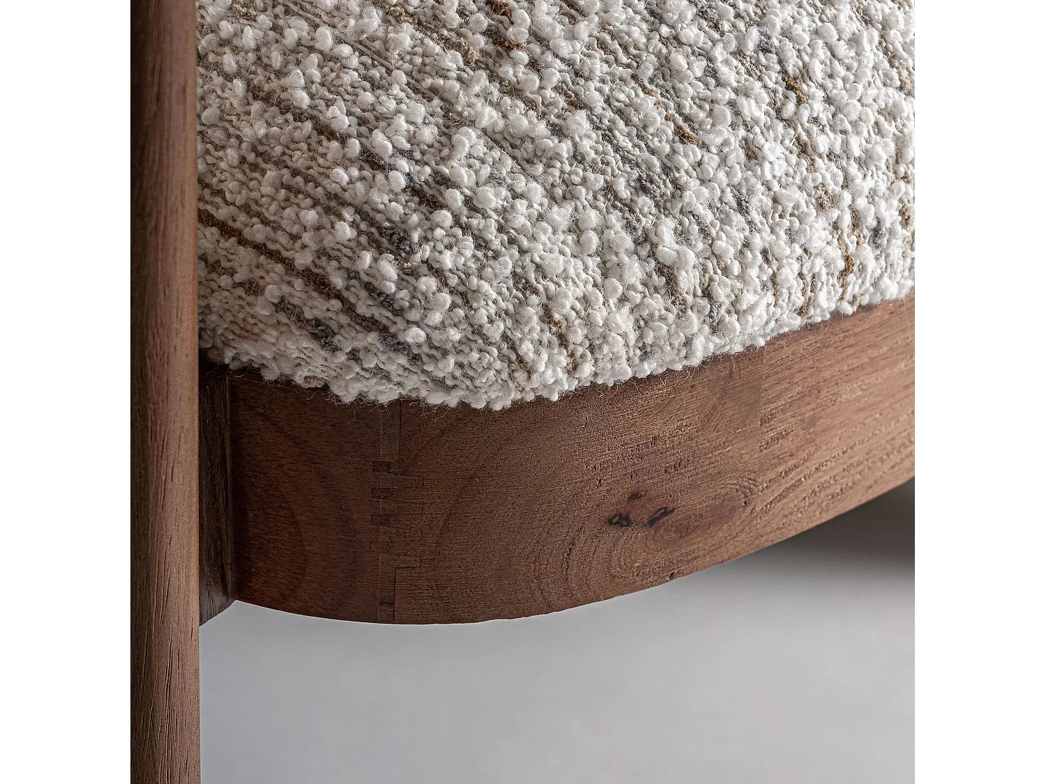 Sillón club LINEA de tejido bouclé – Confort envolvente-Marrón