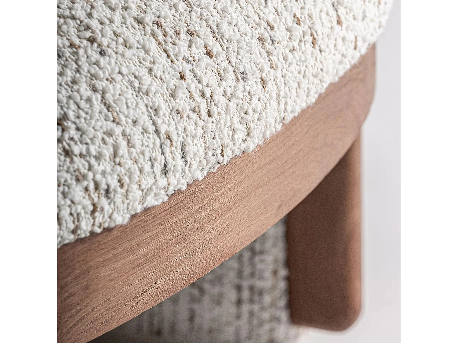 Sillón club LINEA de tejido bouclé – Confort envolvente-Marrón