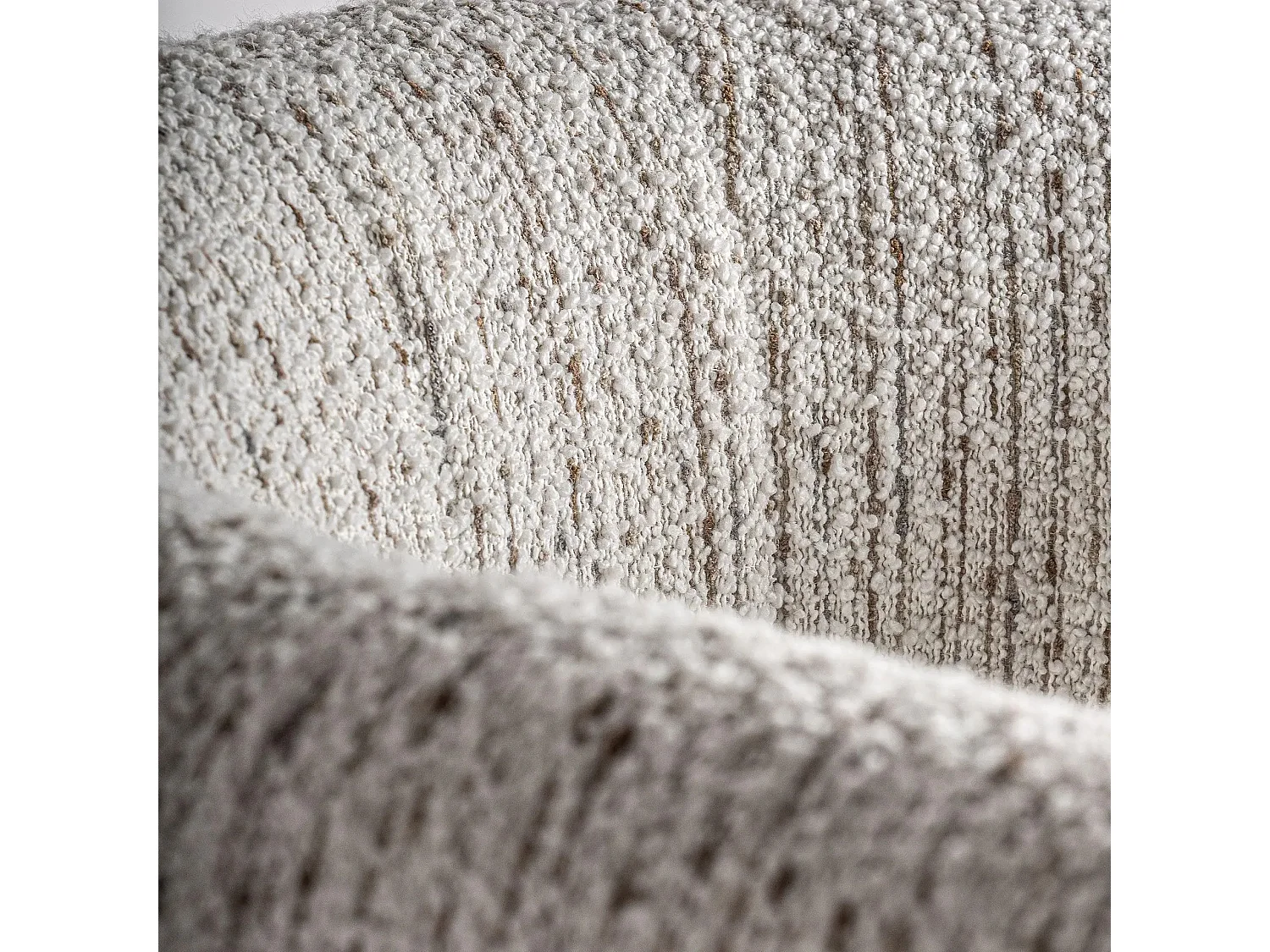 Sillón club LINEA de tejido bouclé – Confort envolvente-Marrón