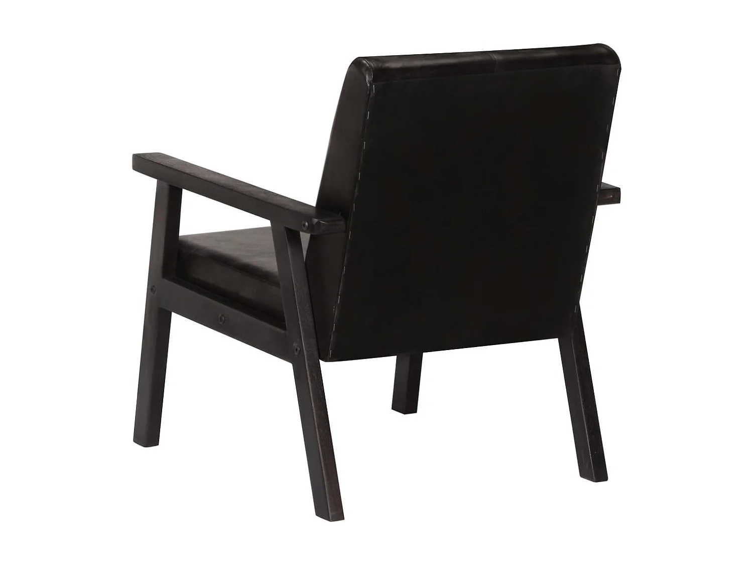 Fauteuil Noir Cuir véritable 4