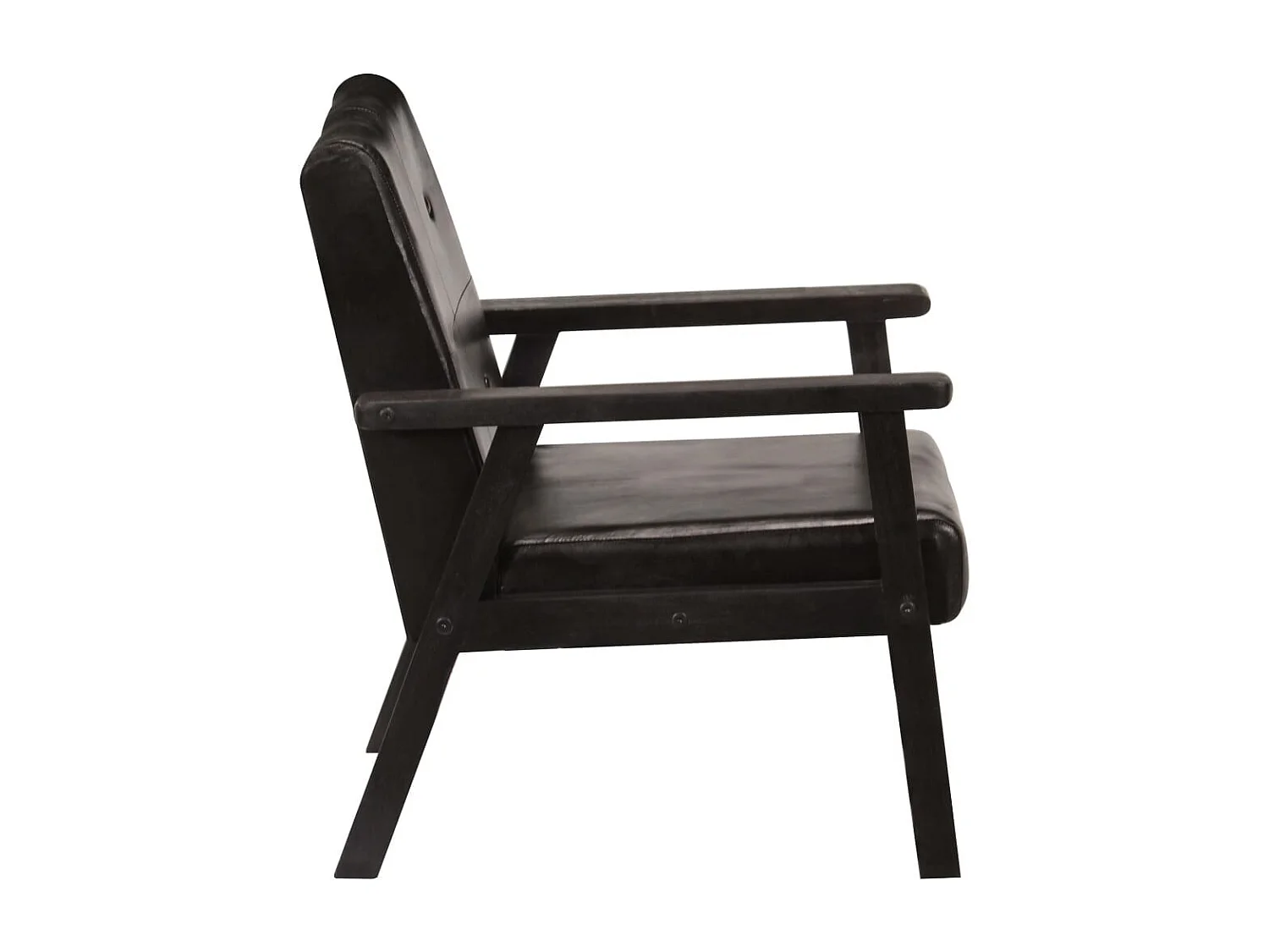 Fauteuil Noir Cuir véritable 4