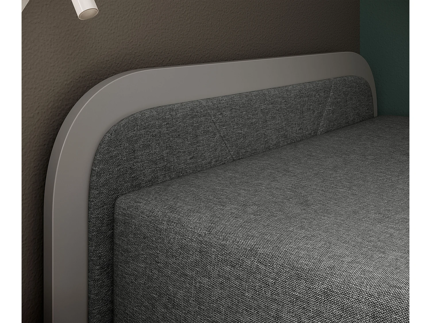 Lit 1 place avec coffre de rangement Parko – Confort et Praticité-Gris/Gris chiné-Modéle Coté droit
