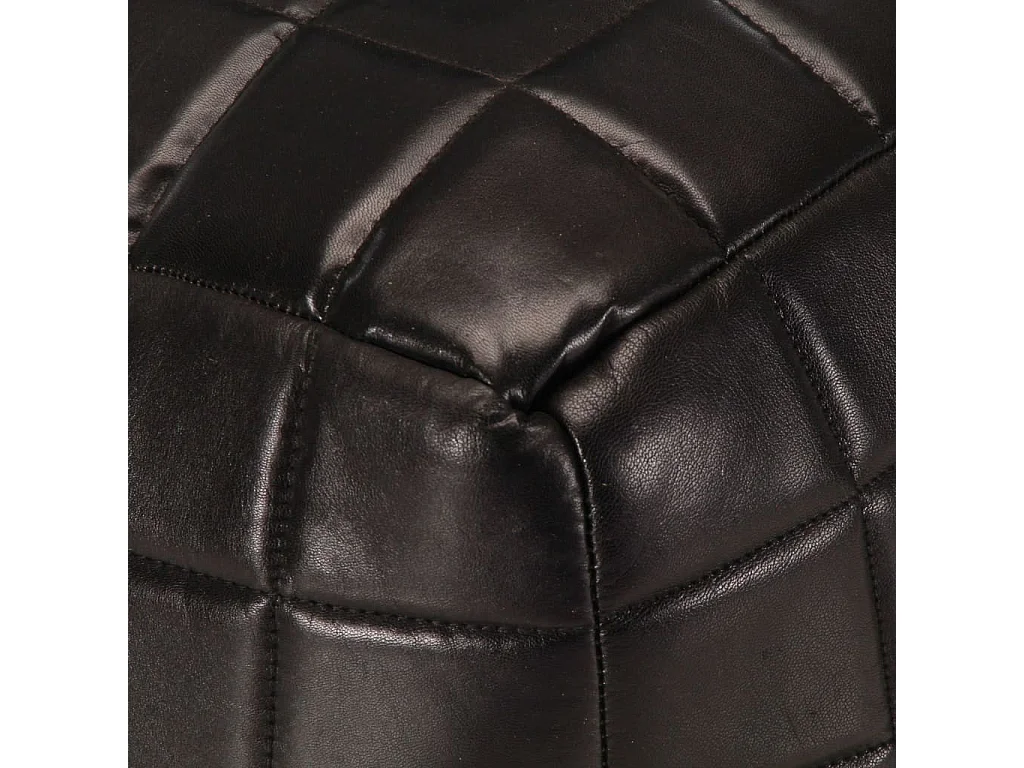 Pouf 40 x 40x40 Noir Cuir véritable de chèvre