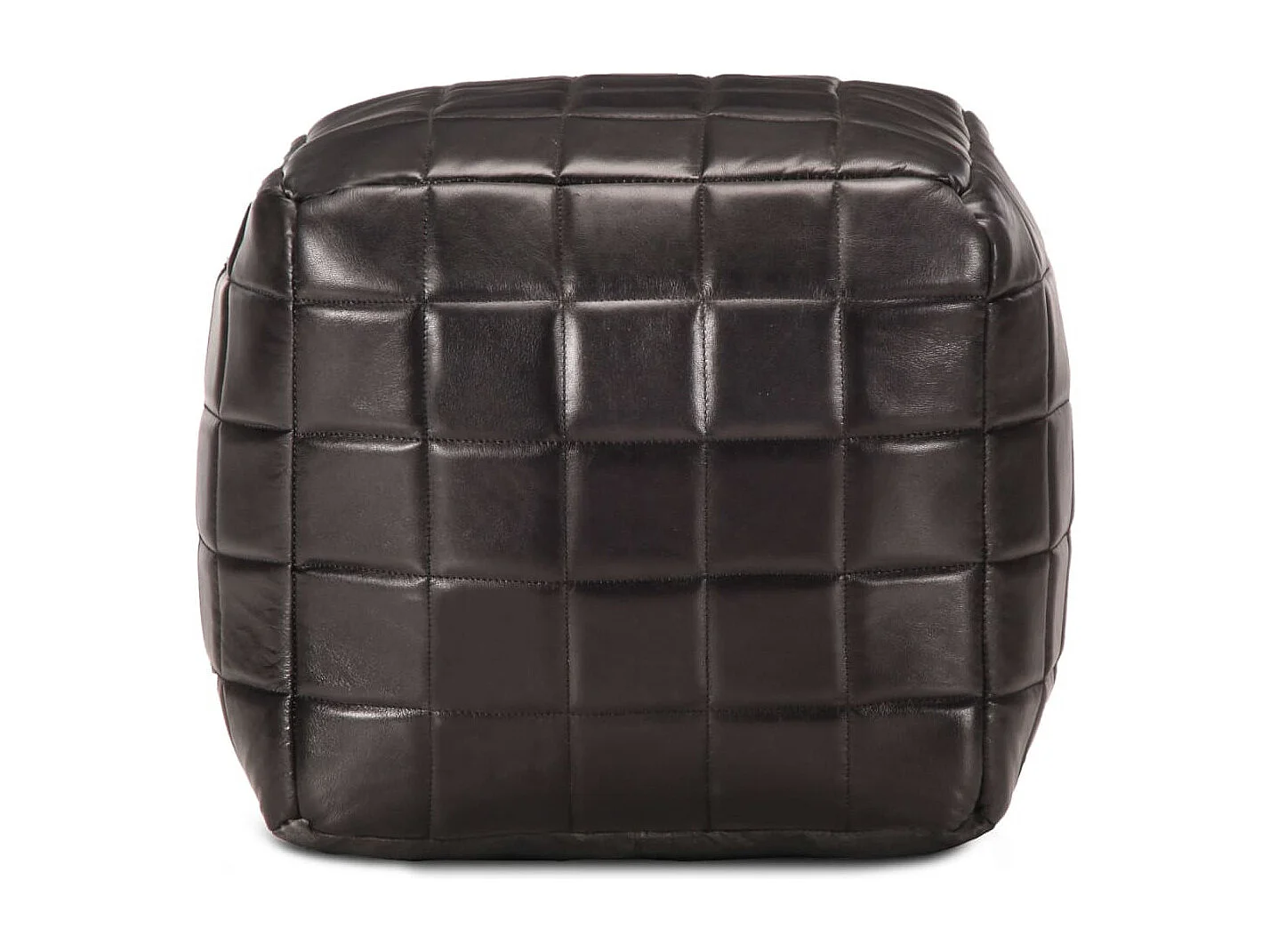 Pouf 40 x 40x40 Noir Cuir véritable de chèvre