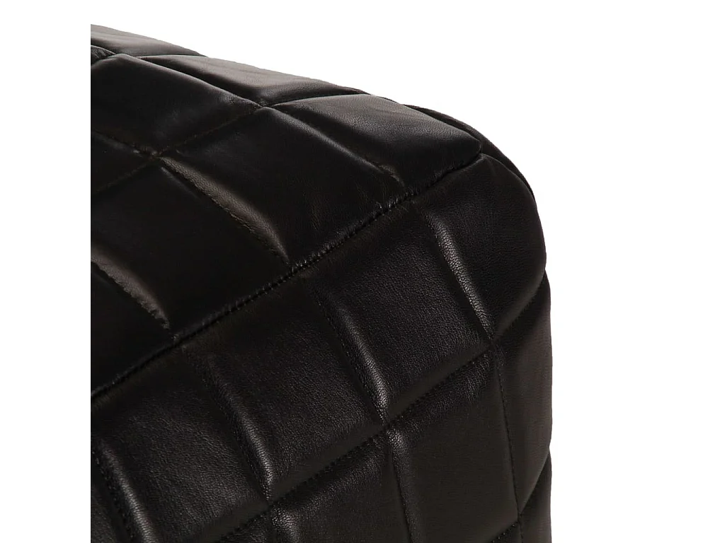 Pouf 40 x 40x40 Noir Cuir véritable de chèvre