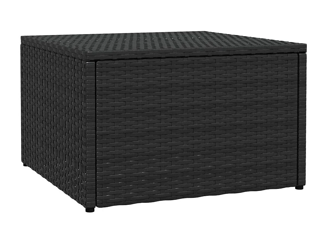 Repose-pied de jardin avec coussin Noir Résine tressée