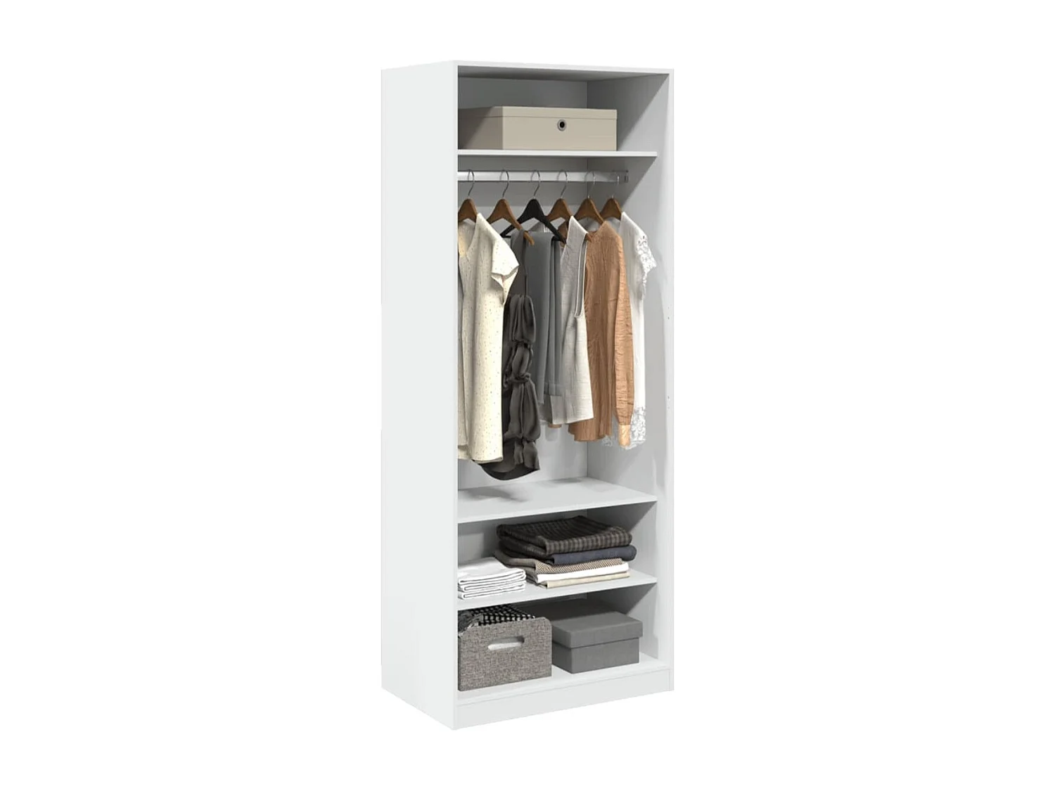 Armoire dressing 1 penderie 3 étagère 80cm - Collection Klozer-Chêne clair