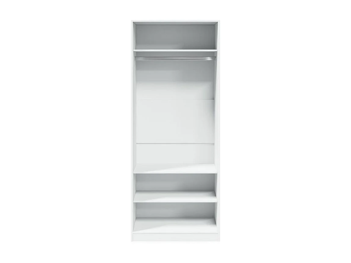 Armoire dressing 1 penderie 3 étagère 80cm - Collection Klozer-Chêne clair