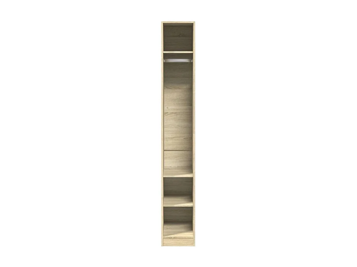 Armoire dressing 1 penderie 3 étagère 30cm - Collection Klozer-Chêne clair