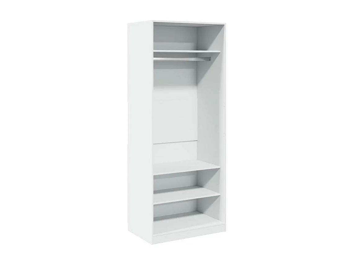 Armoire dressing 1 penderie 3 étagère 80cm - Collection Klozer-Blanc