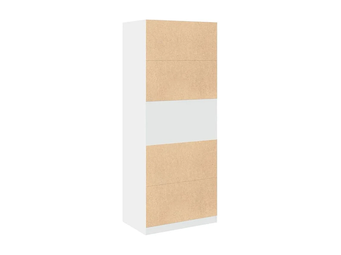 Armoire dressing 1 penderie 3 étagère 80cm - Collection Klozer-Blanc