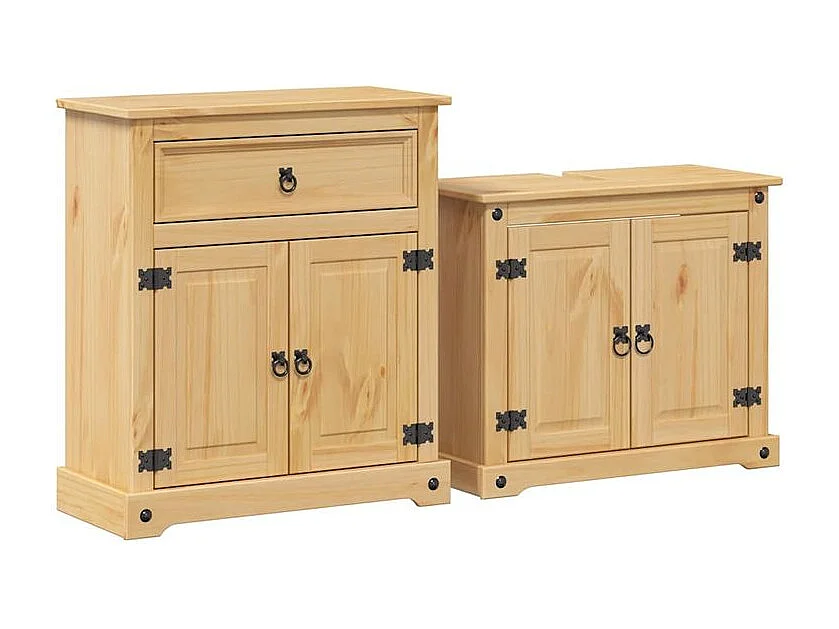 Ensemble de meuble salle de bain 2 pc Corona bois pin massif