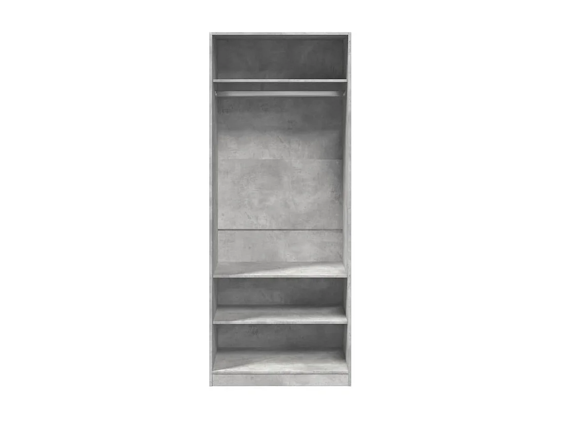 Armoire dressing 1 penderie 3 étagères 80cm - Collection Klozer-Gris béton