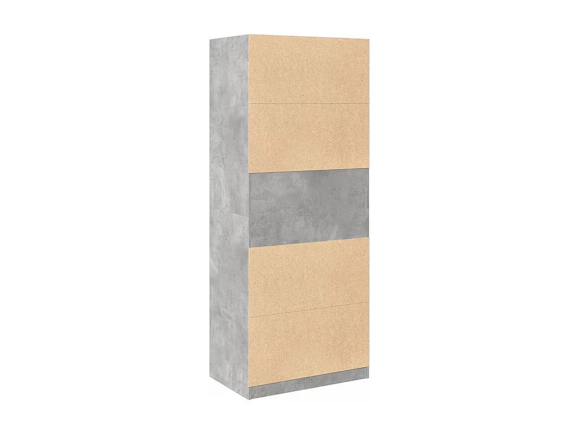 Armoire dressing 1 penderie 3 étagères 80cm - Collection Klozer-Gris béton