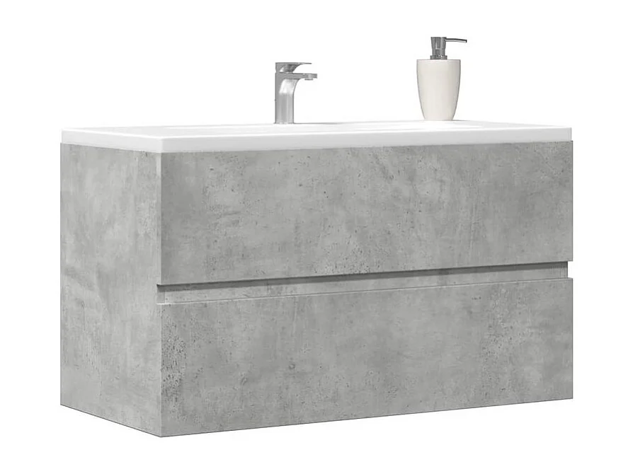 Armoire de salle de bain suspendue gris béton bois d'ingénierie