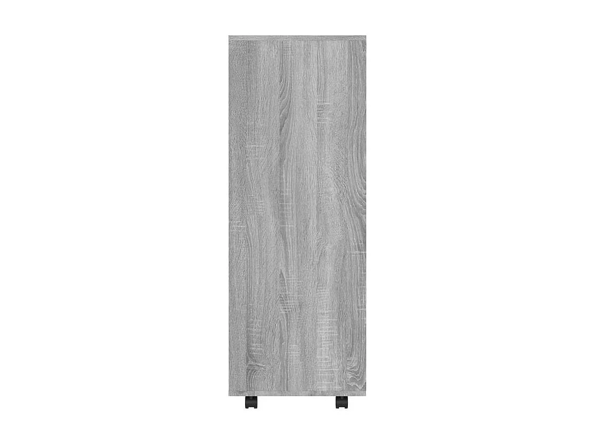Petite armoire dressing sur roulette 1 penderie 3 étagère 80cm - Collection Event-Chêne gris