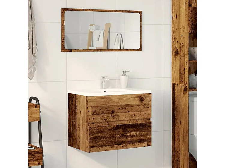 Armoire de salle de bain vieux bois bois d'ingénierie