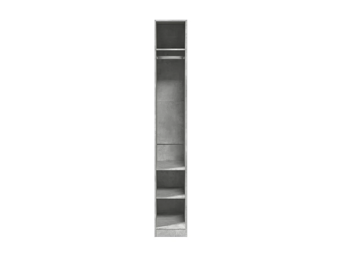 Armoire dressing 1 penderie 3 étagère 30cm - Collection Klozer-Gris béton