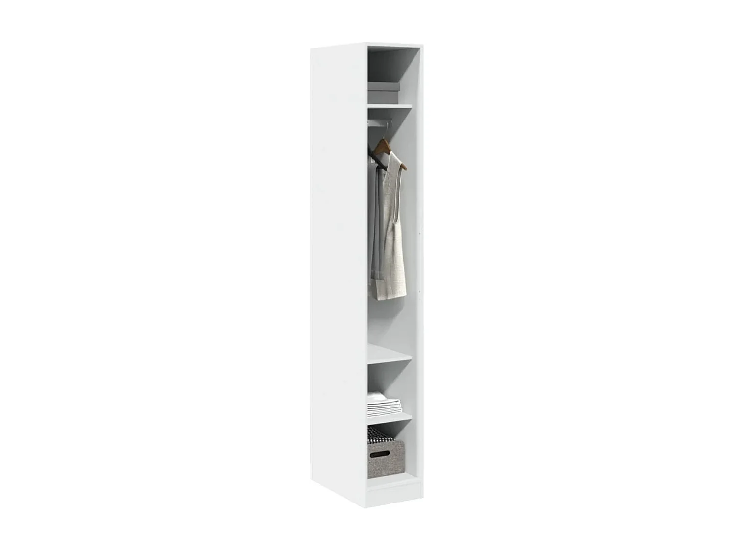 Armoire dressing 1 penderie 3 étagère 30cm - Collection Klozer-Gris béton