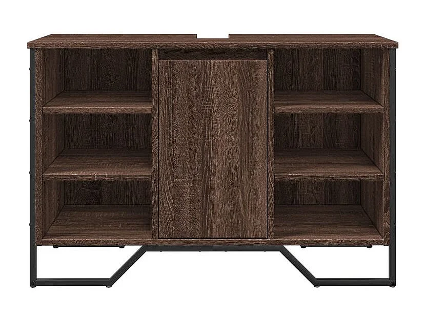 Armoire lavabo de salle de bain chêne marron 91x35x60