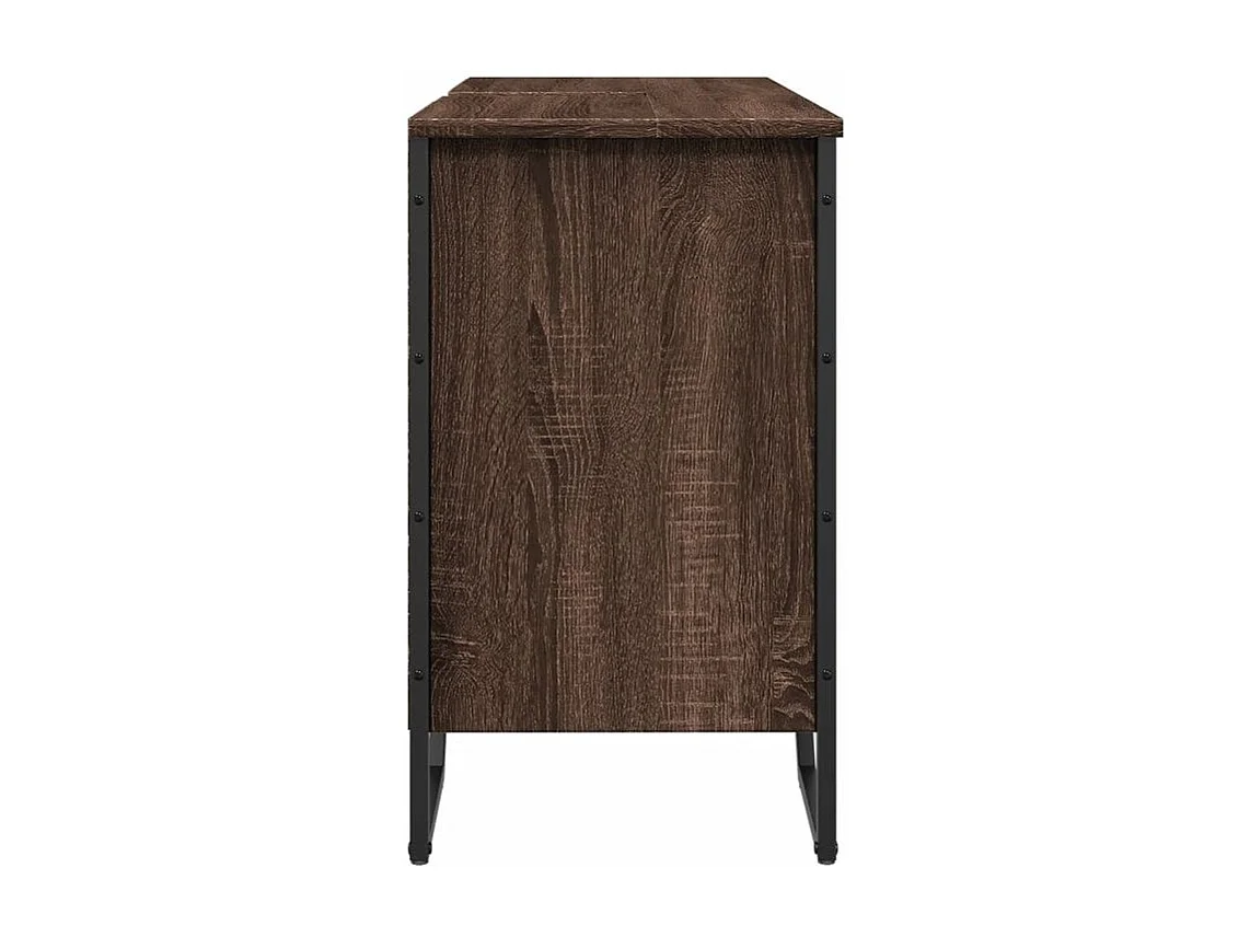 Armoire lavabo de salle de bain chêne marron 91x35x60