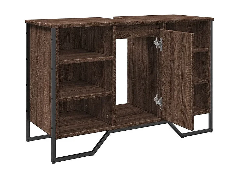 Armoire lavabo de salle de bain chêne marron 91x35x60