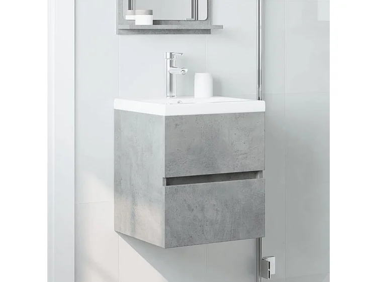 Armoire d'évier Gris béton 41x38,5x45 Bois d’ingénierie