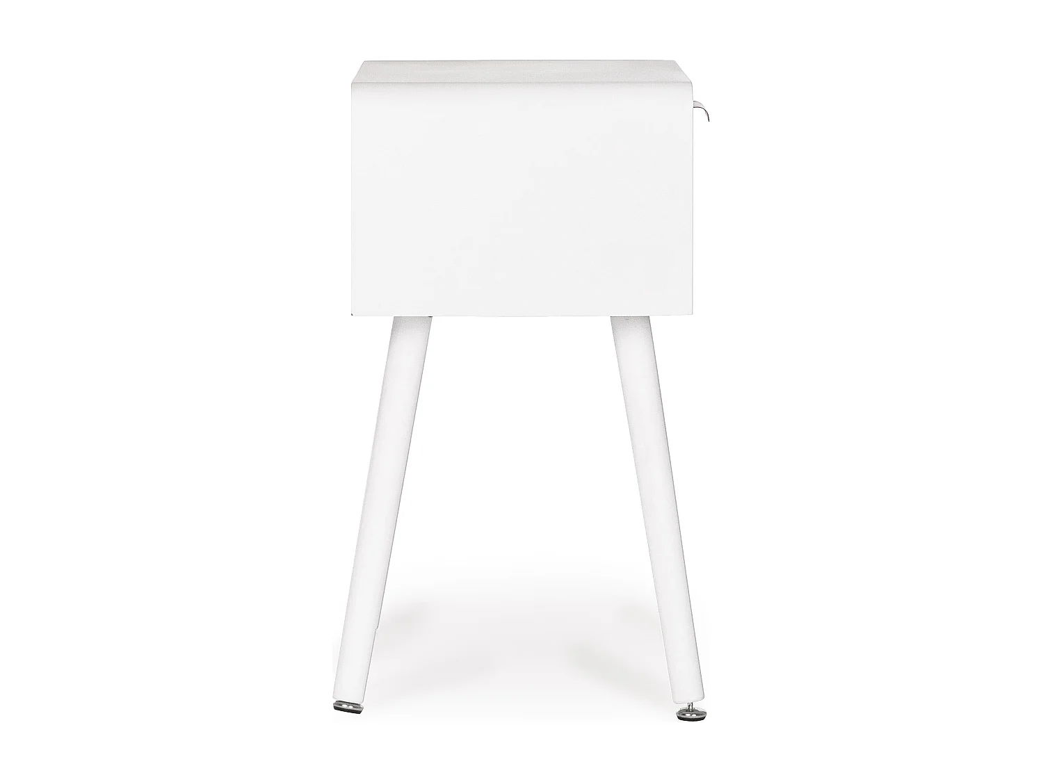 Table de chevet 1 tiroir CHARLEY – Blanc & naturel