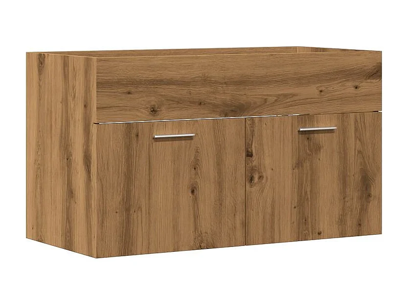 Armoire lavabo de salle de bain chêne artisanal bois ingénierie