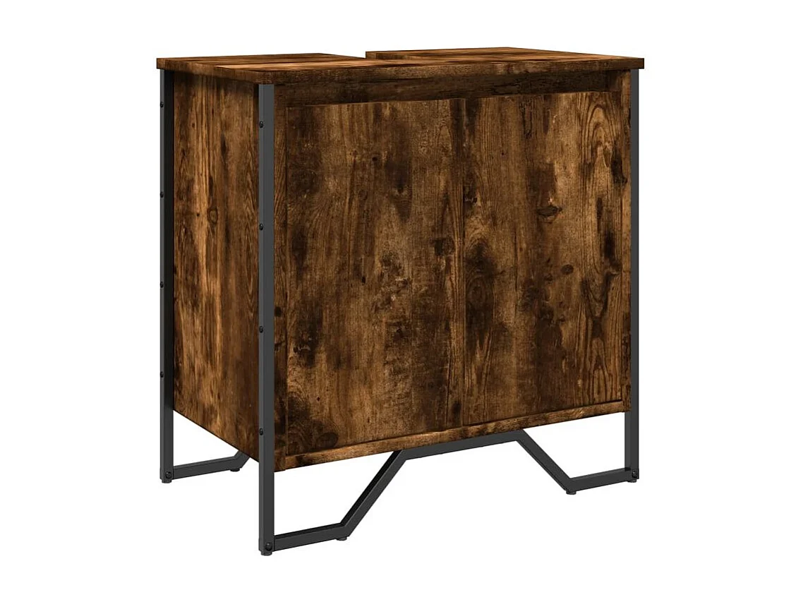 Armoire lavabo de salle de bain chêne fumé 60x35x60