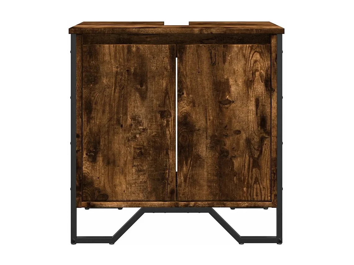 Armoire lavabo de salle de bain chêne fumé 60x35x60