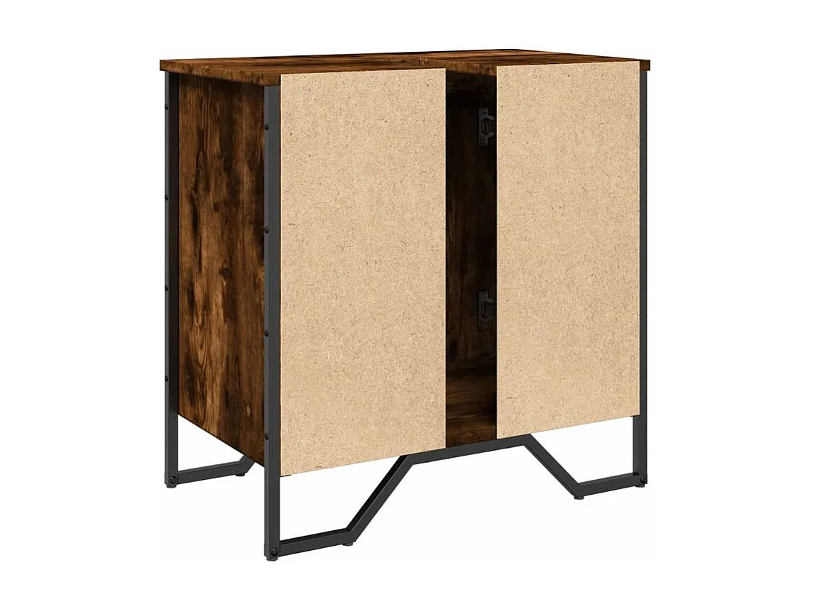 Armoire lavabo de salle de bain chêne fumé 60x35x60
