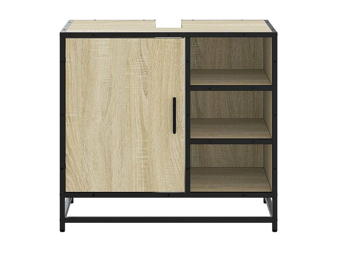 Armoire lavabo de salle de bain chêne sonoma bois d'ingénierie