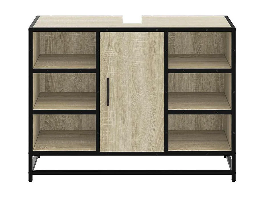 Armoire lavabo de salle de bain chêne sonoma bois d'ingénierie