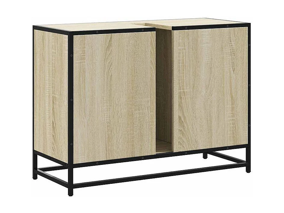 Armoire lavabo de salle de bain chêne sonoma bois d'ingénierie
