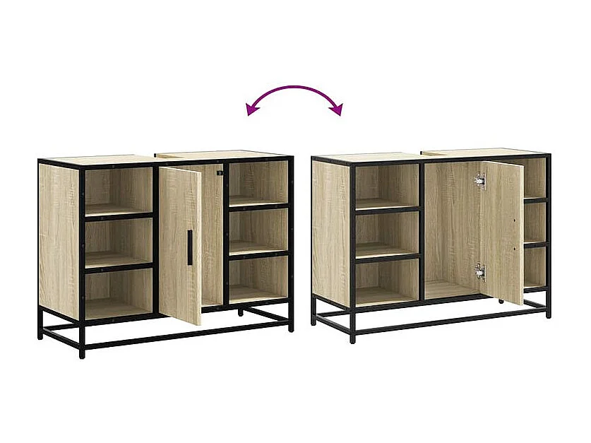 Armoire lavabo de salle de bain chêne sonoma bois d'ingénierie