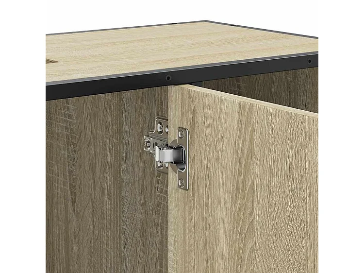 Armoire lavabo de salle de bain chêne sonoma bois d'ingénierie