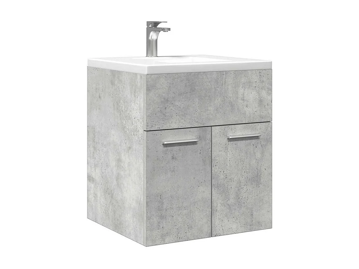 Armoire de lavabo de salle de bain gris béton 41x38,5x46