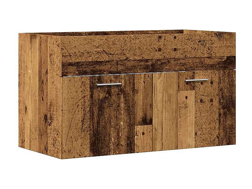 Meuble lavabo de salle de bain vieux bois bois d'ingénierie