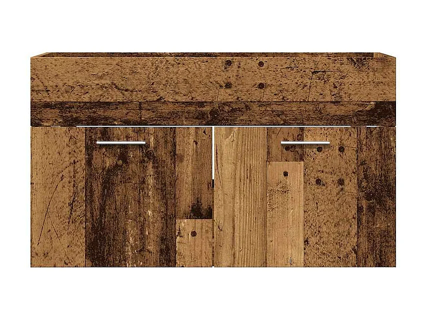 Meuble lavabo de salle de bain vieux bois bois d'ingénierie