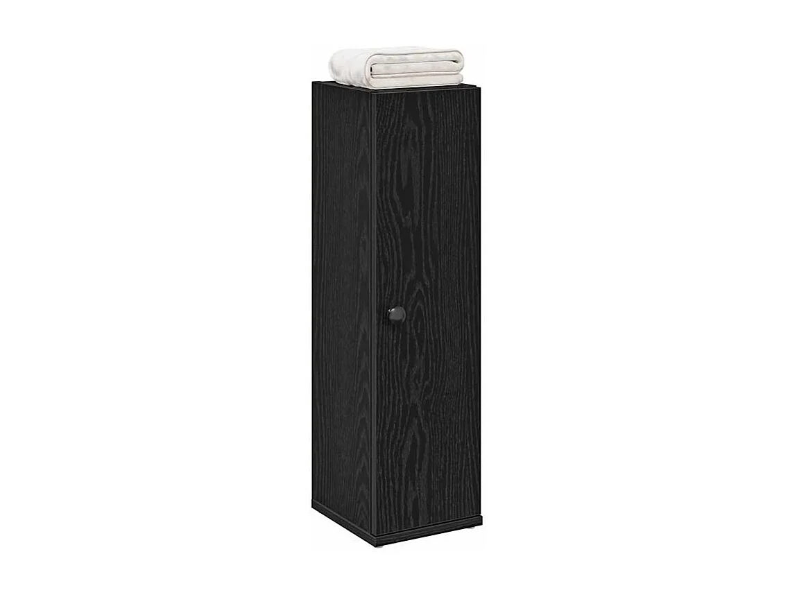 Meuble de salle de bain avec porte-rouleau noir 20,5x22x72