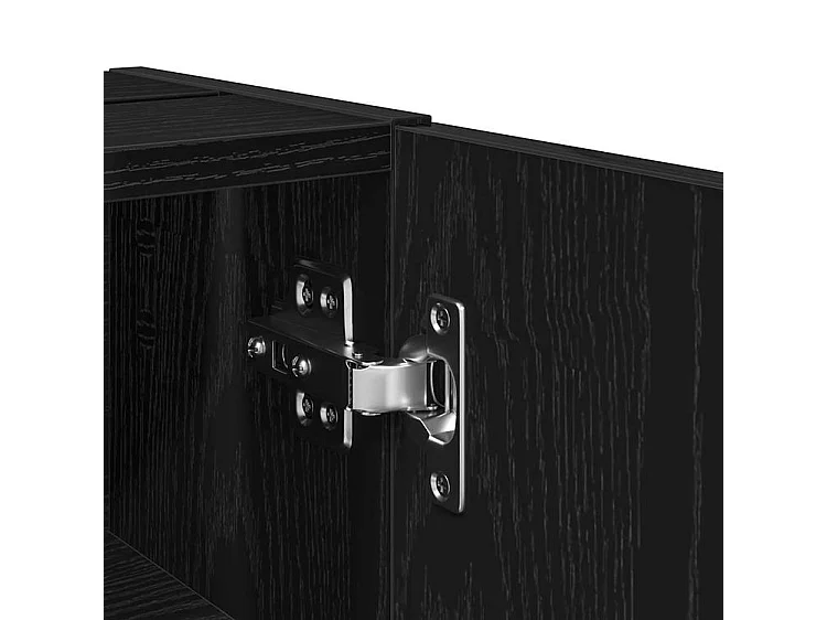 Meuble de salle de bain avec porte-rouleau noir 20,5x22x72