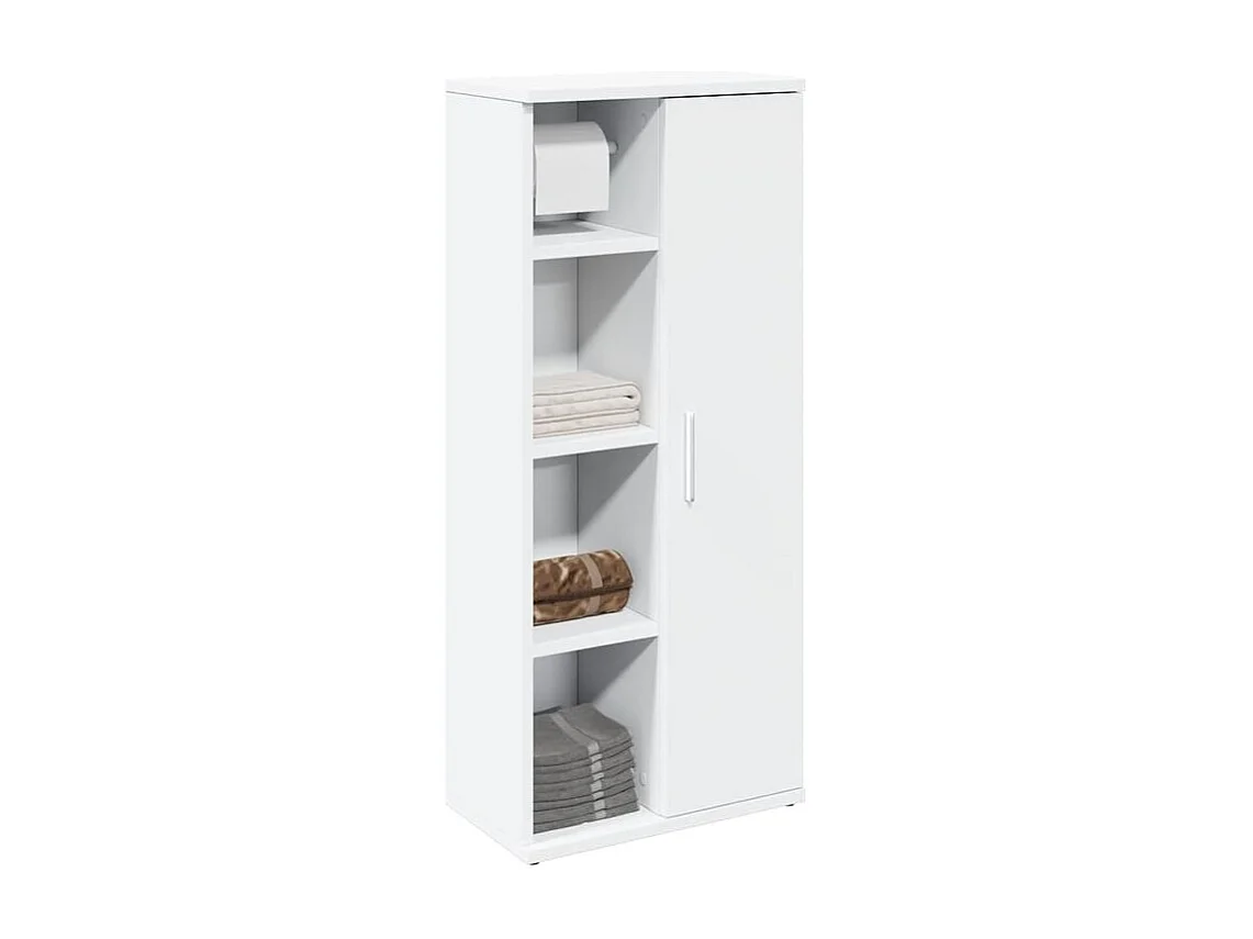 Meuble de salle de bain avec porte-rouleau blanc 39x22x90