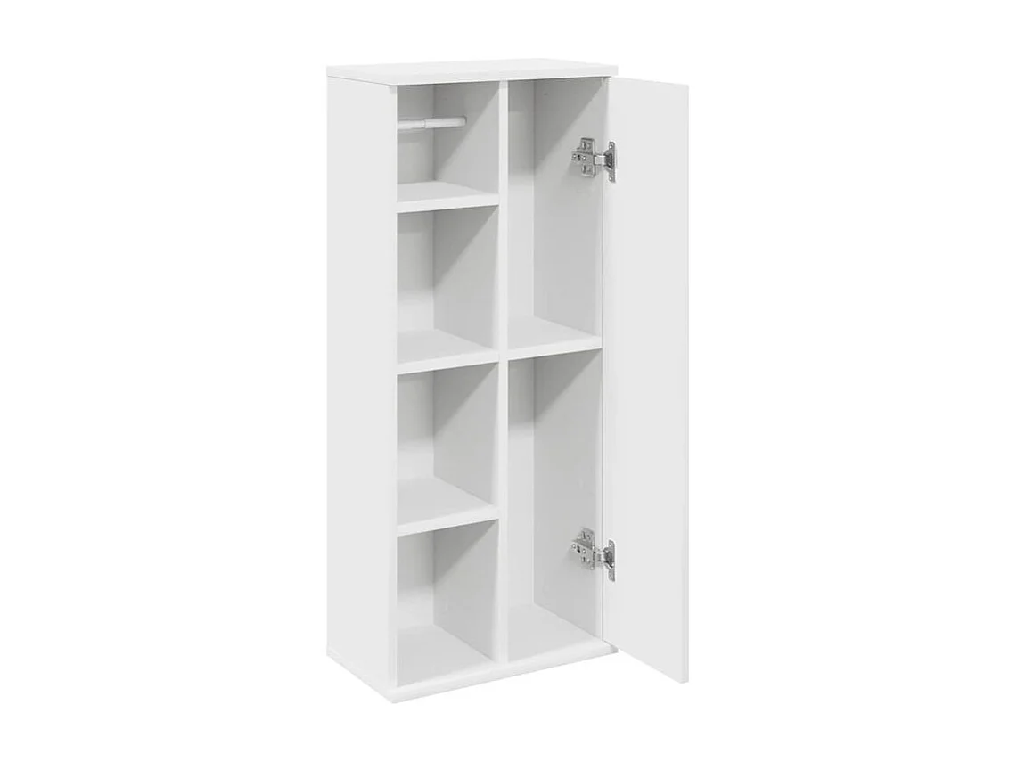 Meuble de salle de bain avec porte-rouleau blanc 39x22x90
